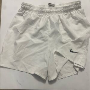 White Nike Dri fit athletic shorts. Good condition, no stains